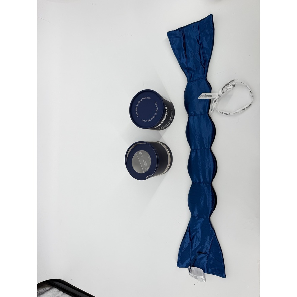 Nodpod Silk Weighted Eye Mask Sapphire Blue Mulberry Silk Velvet Sleep Mask - Picture 11 of 13